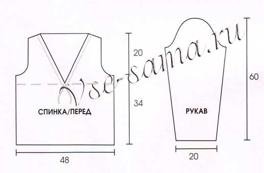 Схема для вязания пуловера с ажурной кокеткой Схема для вязания пуловера с ажурной кокеткой