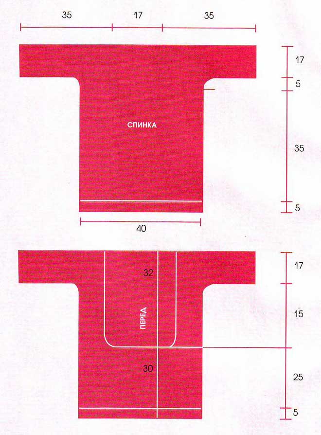 Выкройка пуловера в полоску Выкройка пуловера в полоску
