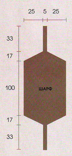 Схема в помощь вязания шарфа с косами Схема в помощь вязания шарфа с косами