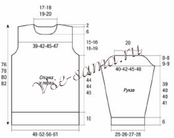 Трёхцветная туника, выкройка