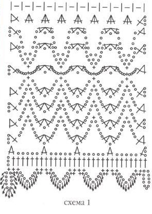 Схема к палантину из жемчужной резинки Схема к палантину из жемчужной резинки