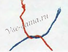 конец нити, которую держите левой рукой конец нити, которую держите левой рукой