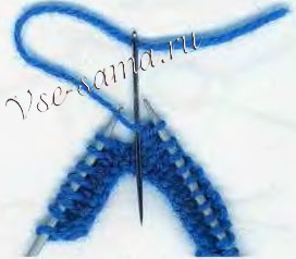 иглой зафиксируйте окончание рабочей части нити иглой зафиксируйте окончание рабочей части нити