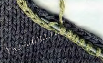 Набрать петли как при вязании лицевых петель Набрать петли как при вязании лицевых петель