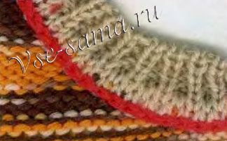 закройте петли последнего ряда при помощи иглы закройте петли последнего ряда при помощи иглы