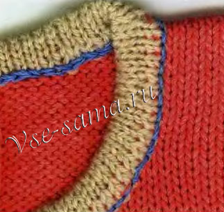 образец оформления выреза горловины с лицевой стороны образец оформления выреза горловины с лицевой стороны