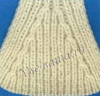 Убавление петель в полотне, связанном резинкой 1х1 Убавление петель в полотне, связанном резинкой 1х1