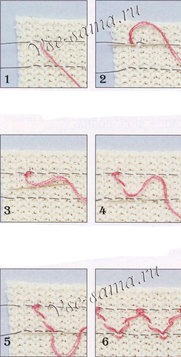Буфы на трикотаже - шов решетка