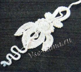 Элемент в технике ирландского кружева "Бутон", фото Элемент в технике ирландского кружева "Бутон", фото