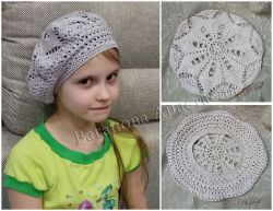 Берет крючком "Серебро", фото Берет крючком "Серебро", фото