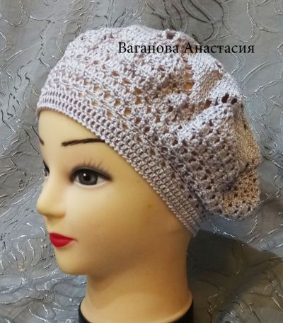 Берет крючком Серебро, фото 9 Берет крючком Серебро, фото 9