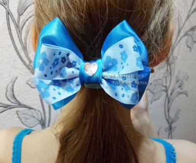 МК - Бантик из атласной ленты Двойной, двухъярусный, 22 МК - Бантик из атласной ленты Двойной, двухъярусный, 22