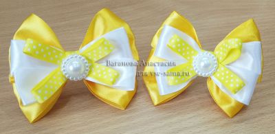 МК - Бантик из атласной ленты Двойной, двухъярусный, 28 МК - Бантик из атласной ленты Двойной, двухъярусный, 28