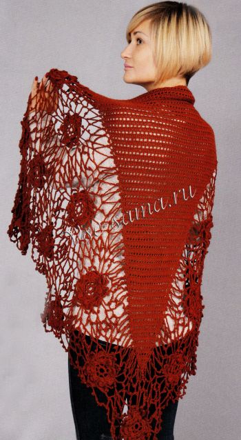 Платок с цветочными элементами, фото Платок с цветочными элементами, фото