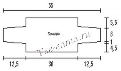 Выкройка для вязания болеро