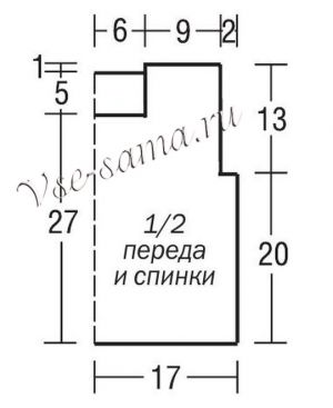 Выкройка для вязания детского жилета в клеточку Выкройка для вязания детского жилета в клеточку
