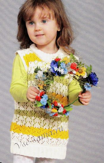 Полосатая безрукавка для девочки, фото Полосатая безрукавка для девочки, фото