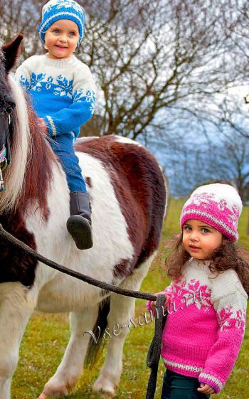 Пуловер и шапка в двух вариантах, фото Пуловер и шапка в двух вариантах, фото
