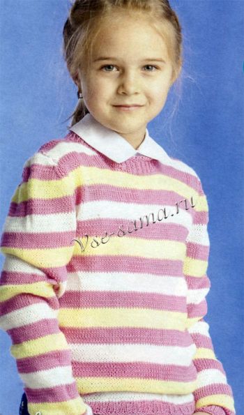 Пуловер хлопковый в полоску, фото Пуловер хлопковый в полоску, фото