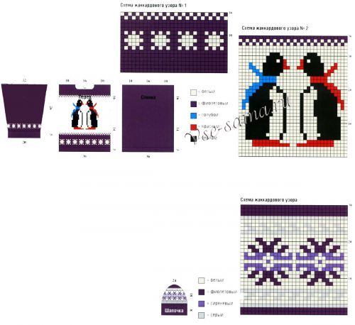 Схемы и выкройки для вязания свитера и шапки Схемы и выкройки для вязания свитера и шапки