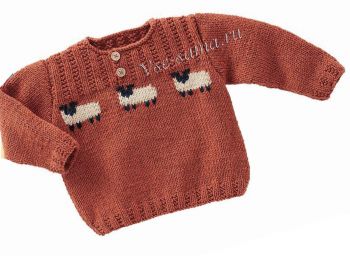 Свитер с жаккардовым рисунком - барашки, фото Свитер с жаккардовым рисунком - барашки, фото