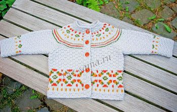 Жакет с жаккардом на круглой кокетке, фото Жакет с жаккардом на круглой кокетке, фото