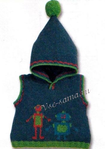 Безрукавка с капюшоном для малыша, фото Безрукавка с капюшоном для малыша, фото