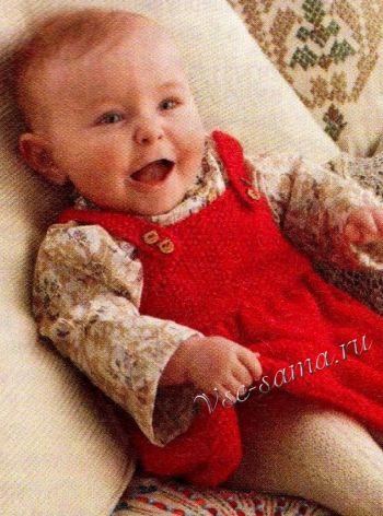 Красный сарафан для малышки, фото Красный сарафан для малышки, фото