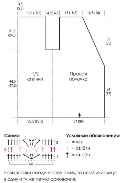 Схема и выкройка для вязания жакетика Схема и выкройка для вязания жакетика