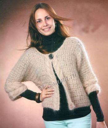 Бежевый жакет из мохера, фото Бежевый жакет из мохера, фото