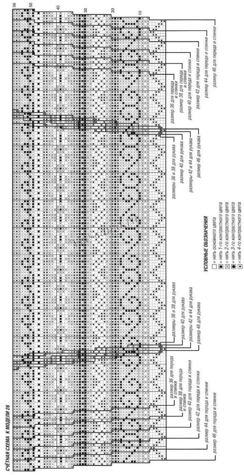Схема для вязания жаккардового узора Схема для вязания жаккардового узора
