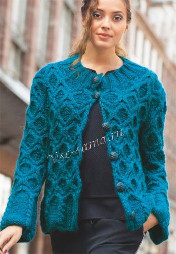 Фото жакета с узором из ромбов Фото жакета с узором из ромбов