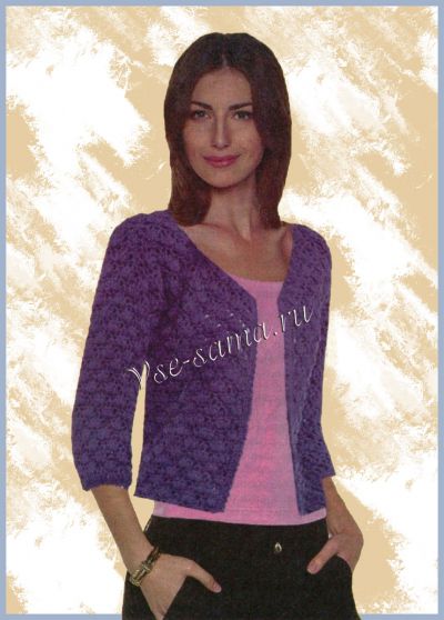 Короткий фиолетовый жакет, фото Короткий фиолетовый жакет, фото