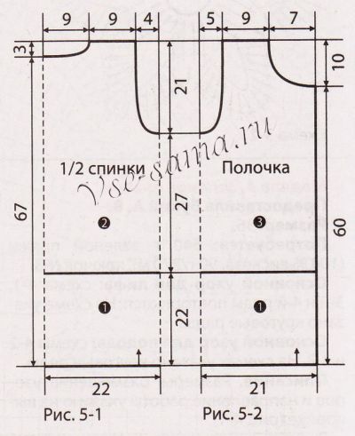 Выкройка для вязания безрукавки Выкройка для вязания безрукавки