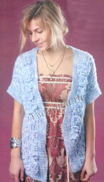 Меланжевый жакет с цветами, фото Меланжевый жакет с цветами, фото