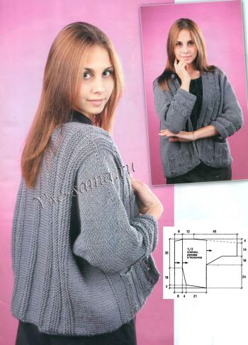 Серый жакет свободного силуэта, фото Серый жакет свободного силуэта, фото