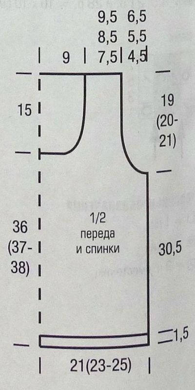 Выкройка для вязания топа Выкройка для вязания топа