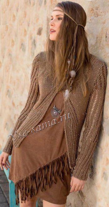 Жакет из пряжи с пайетками, фото Жакет из пряжи с пайетками, фото