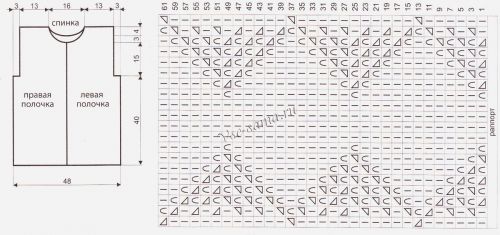 Схема и выкройка для вязания безрукавки из мохера Схема и выкройка для вязания безрукавки из мохера