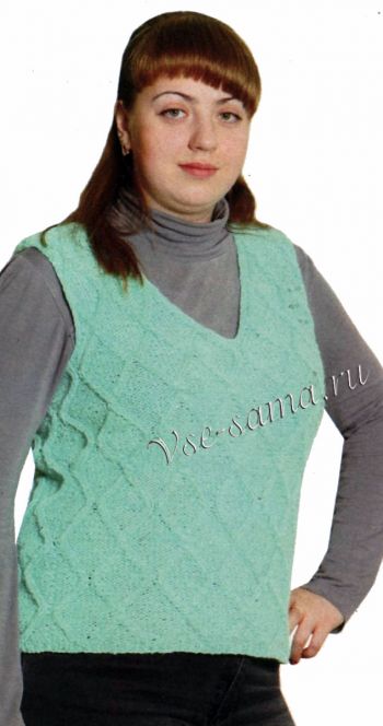 Однотонный жилет с v-образным вырезом, фото Однотонный жилет с v-образным вырезом, фото