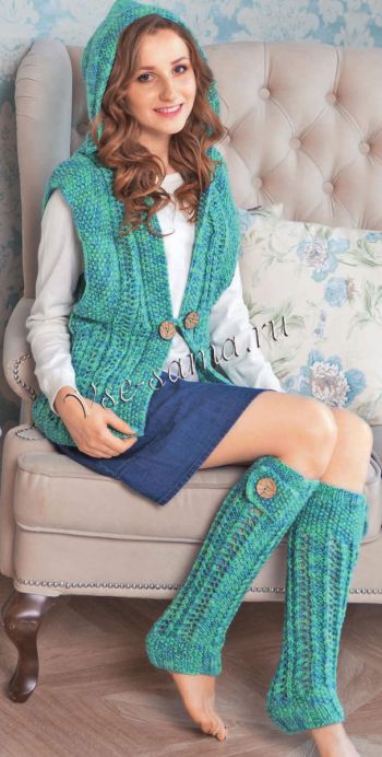 Зелёный жилет и гетры, фото Зелёный жилет и гетры, фото