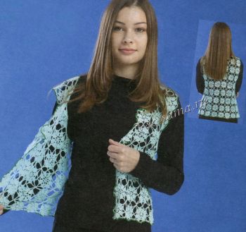 Жилет бирюзовый, фото Жилет бирюзовый, фото