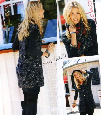 Жилет и длинный, широкий шарф, фото Жилет и длинный, широкий шарф, фото