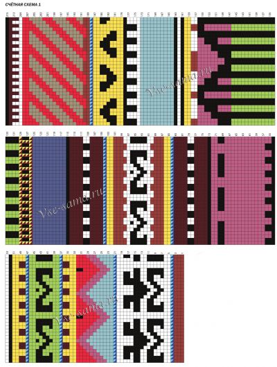 Схемы и выкройка для вязания жилета и митенок: Схемы и выкройка для вязания жилета и митенок, схема 1