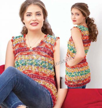 Жилет из фасонной пряжи, фото Жилет из фасонной пряжи, фото