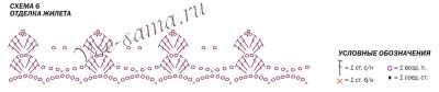 Схема 6 для вязания жилета Схема 6 для вязания жилета