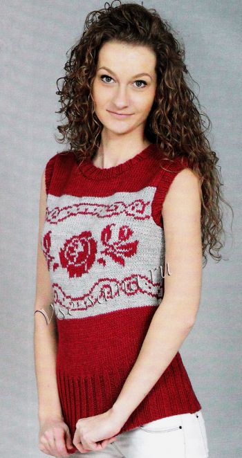 Жилетка с жаккардовым узором, фото Жилетка с жаккардовым узором, фото