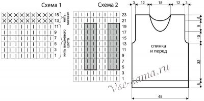 Схема и выкройка для вязания жилета Схема и выкройка для вязания жилета