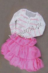 Белый ажурный жакет с ленточками Белый ажурный жакет с ленточками