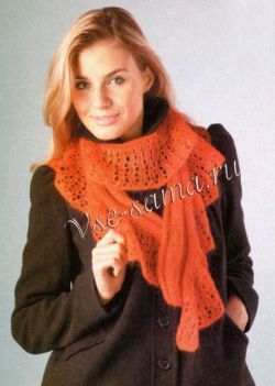 Длинный ажурный шарфик Длинный ажурный шарфик